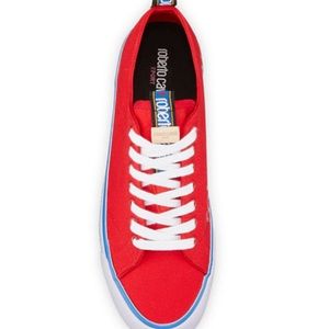 Roberto Cavalli Sport Canvas Logo Low-Top Sneakers